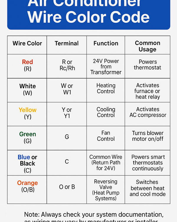 Air Conditioner Wire Color Code: A Complete Guide for HVAC Wiring